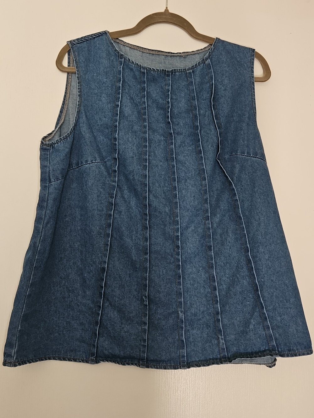 SHEIN Medium Wash Denim Paneled Tank Top, Never Worn, XL, 12-14